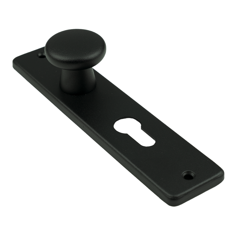 AMI Knop 160/40 Vast Kortschild 180/41 RH Profielcilinder 55 Zwart 9005 Str - 739173